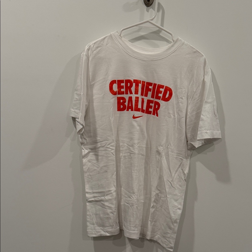 Nike Women's White Tee with Red Graphic